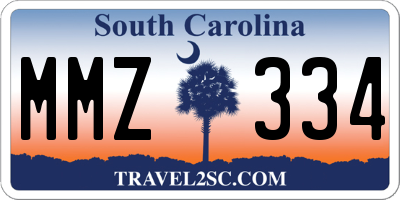 SC license plate MMZ334