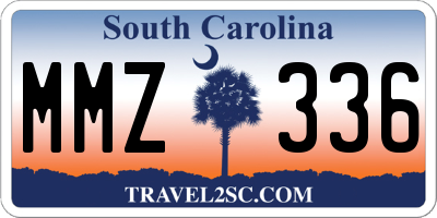 SC license plate MMZ336