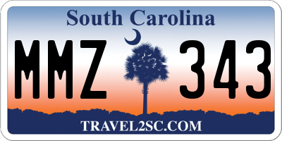 SC license plate MMZ343