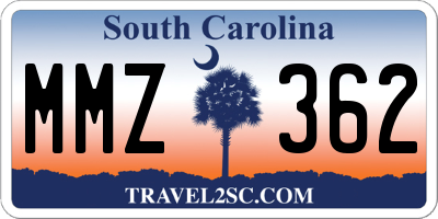 SC license plate MMZ362