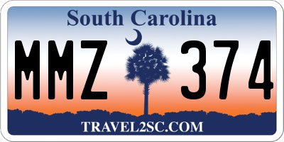 SC license plate MMZ374