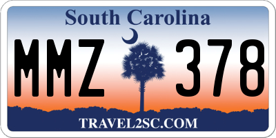 SC license plate MMZ378