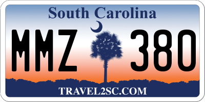SC license plate MMZ380