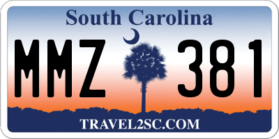 SC license plate MMZ381