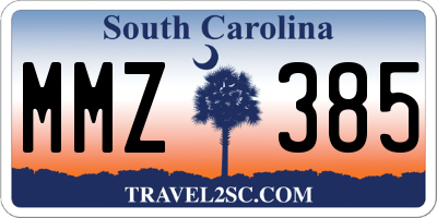 SC license plate MMZ385