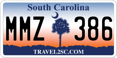 SC license plate MMZ386
