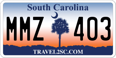 SC license plate MMZ403