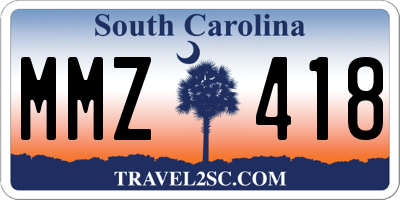 SC license plate MMZ418
