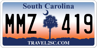 SC license plate MMZ419