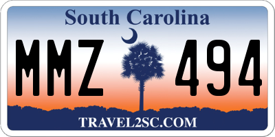 SC license plate MMZ494