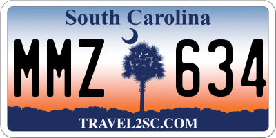 SC license plate MMZ634