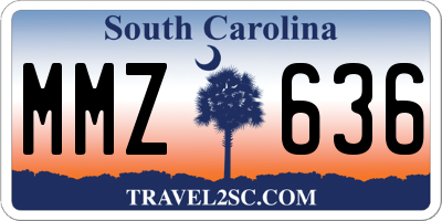 SC license plate MMZ636