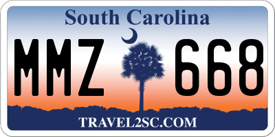 SC license plate MMZ668