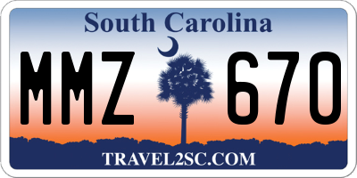 SC license plate MMZ670