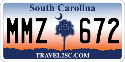 SC license plate MMZ672