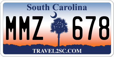 SC license plate MMZ678