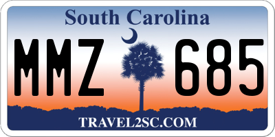 SC license plate MMZ685