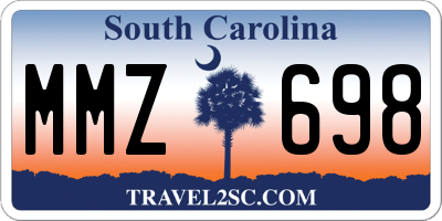 SC license plate MMZ698