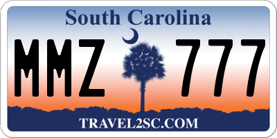 SC license plate MMZ777
