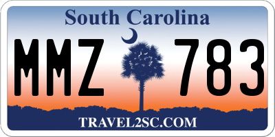 SC license plate MMZ783