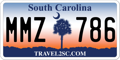 SC license plate MMZ786