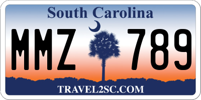 SC license plate MMZ789