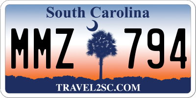 SC license plate MMZ794