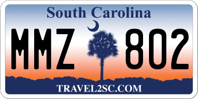 SC license plate MMZ802