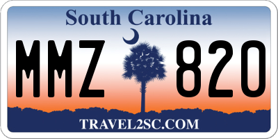 SC license plate MMZ820