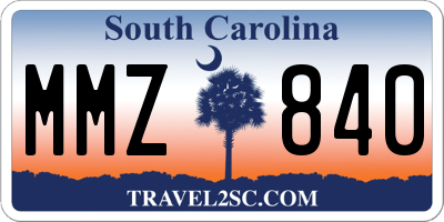 SC license plate MMZ840