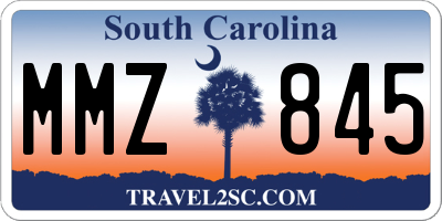 SC license plate MMZ845