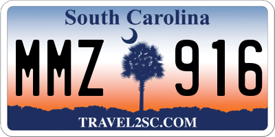 SC license plate MMZ916