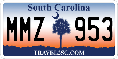 SC license plate MMZ953