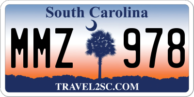 SC license plate MMZ978