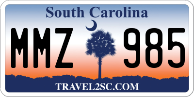 SC license plate MMZ985