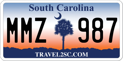 SC license plate MMZ987