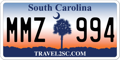 SC license plate MMZ994