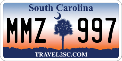 SC license plate MMZ997