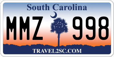 SC license plate MMZ998