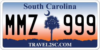 SC license plate MMZ999