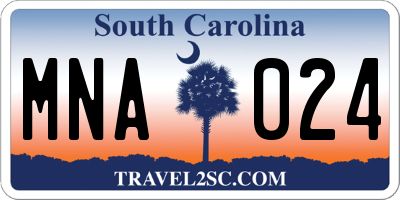 SC license plate MNA024