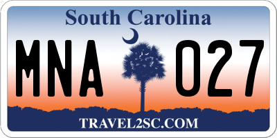 SC license plate MNA027