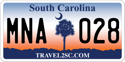 SC license plate MNA028