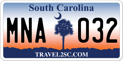 SC license plate MNA032
