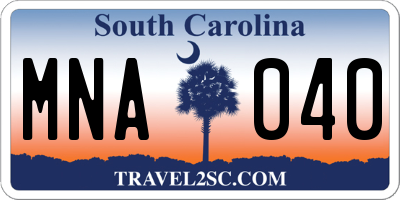 SC license plate MNA040