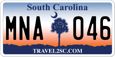 SC license plate MNA046
