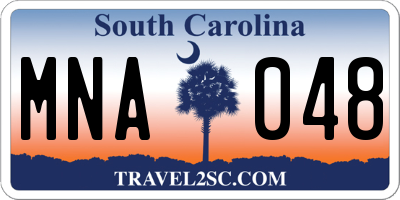 SC license plate MNA048