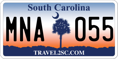 SC license plate MNA055