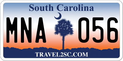 SC license plate MNA056