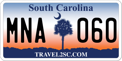 SC license plate MNA060